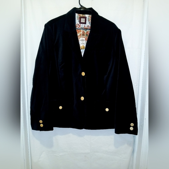 Old Navy Jackets & Blazers - Old Navy Black Velvet  Blazer with Gold Buttons